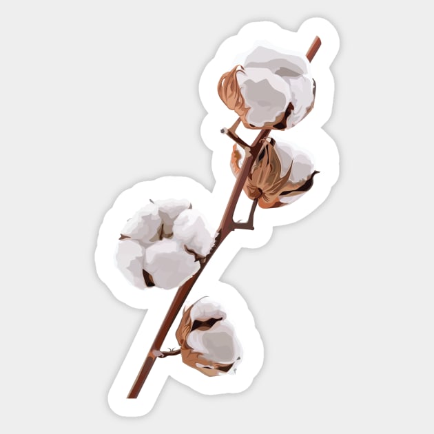 Scandinavian Cotton flower Sticker by WRIGHTFORM